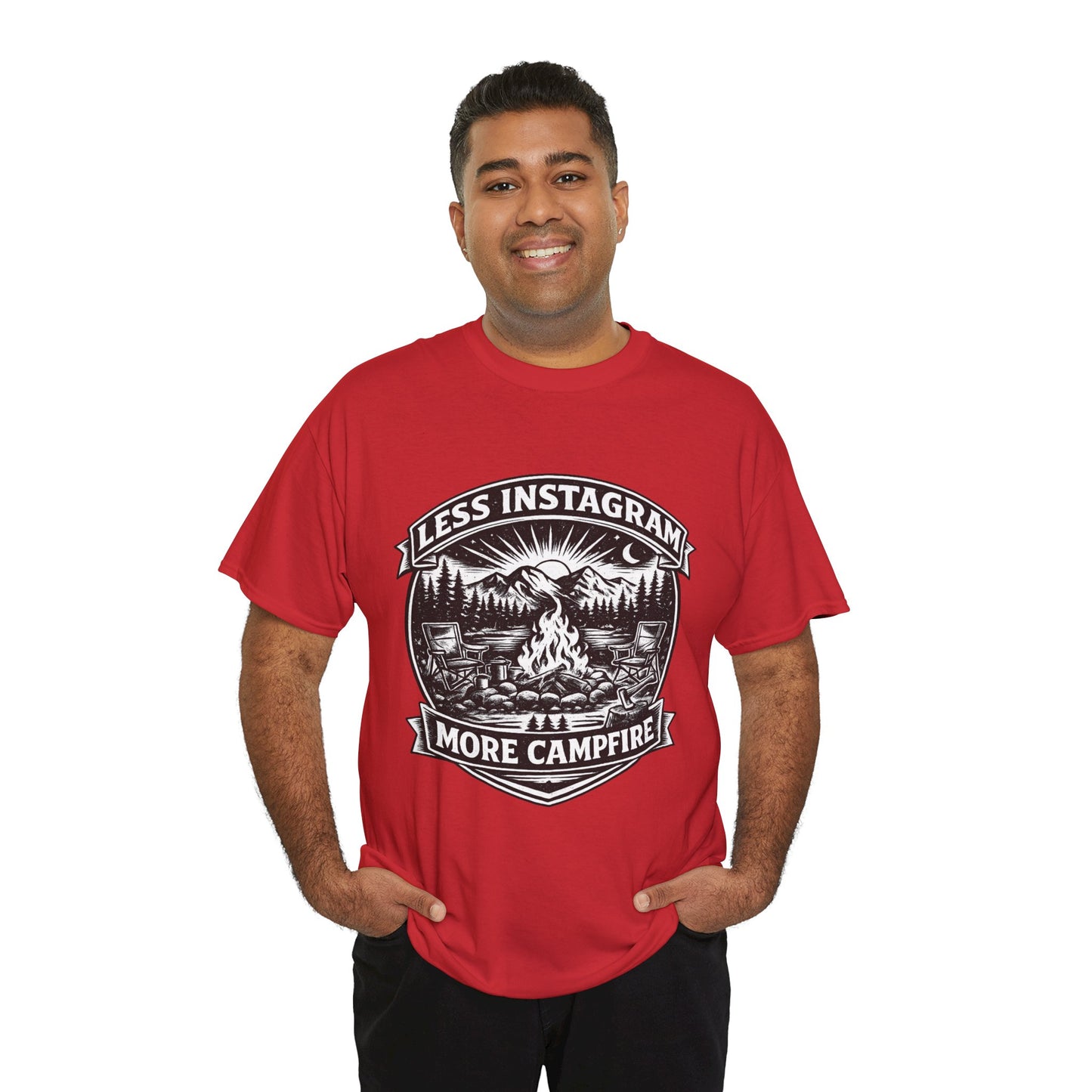 T-Shirt - "Less Instagram, More Campfire" Vintage Camping Graphic Tee