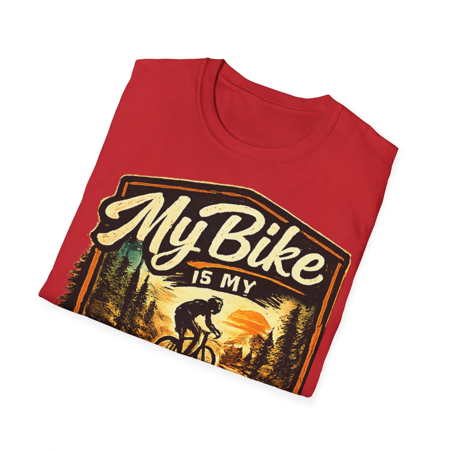 My Bike Is My Happy Place T-Shirt | Vintage Cycling Tee | Mountain Bike Lover Gift | Funny Cyclist Shirt