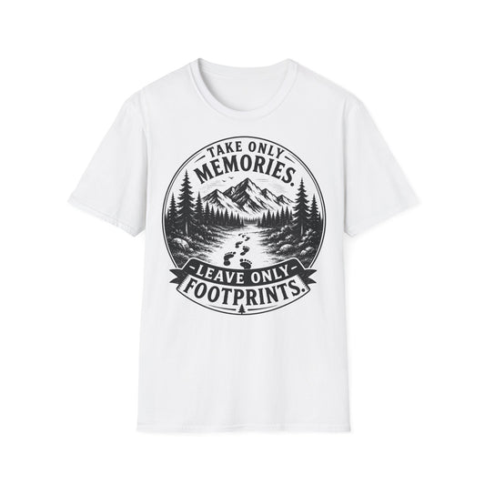T-Shirt — Take Only Memories, Leave Only Footprints Mountain Hiking Tee