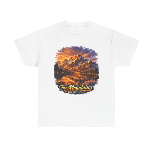 Mountain Landscape T-Shirt — "The Mountains Are My Home" Adventure Tee