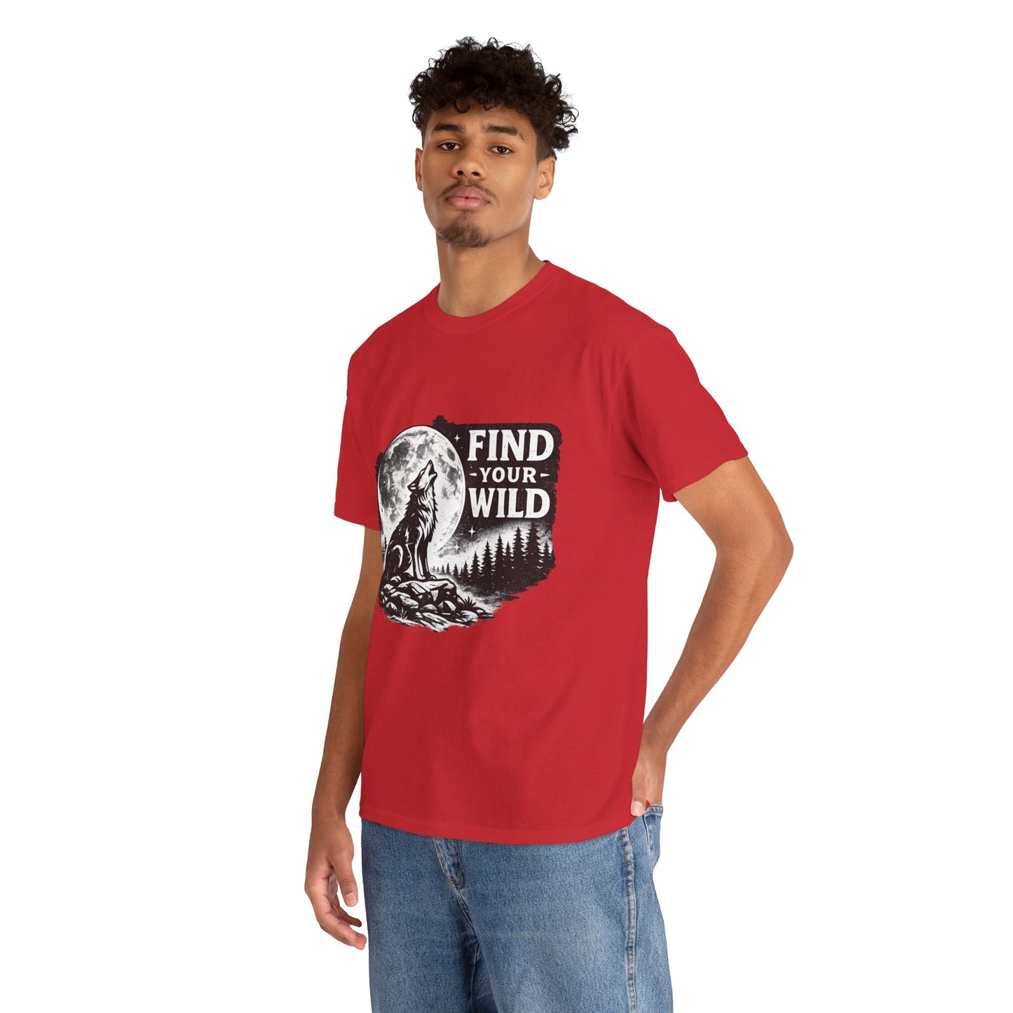 Find Your Wild Wolf T‑Shirt — Moonlit Nature Graphic Tee for Outdoor Lovers
