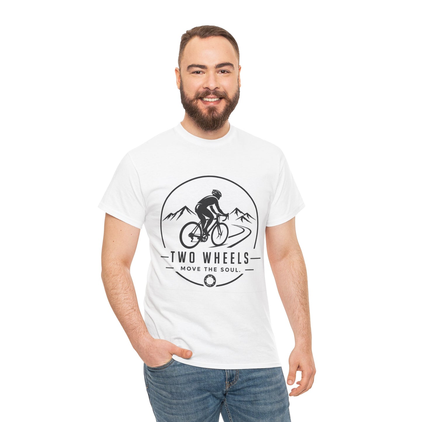 Two Wheels Move The Soul" — Cycling Motivation T-Shirt | Gift for Cyclists