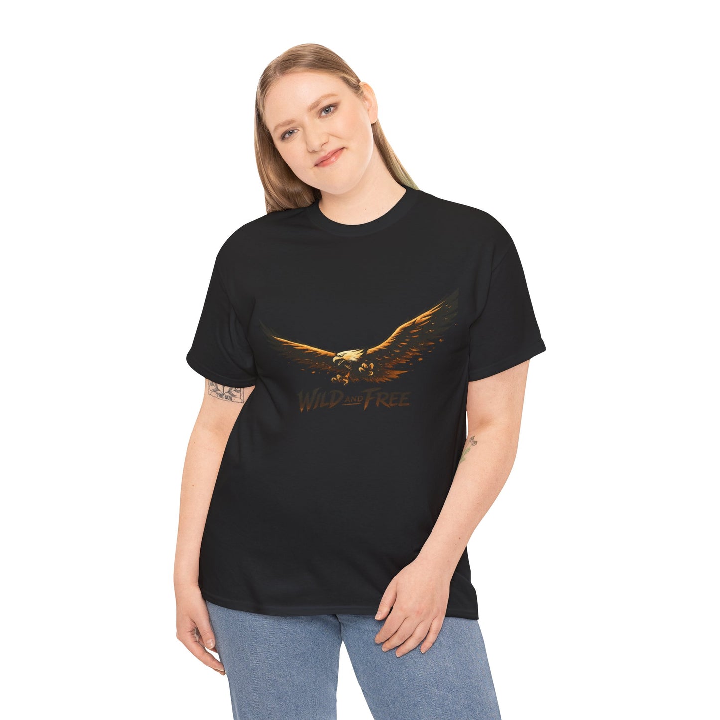 Wild and Free Eagle Shirt for Men Women – Vintage Eagle Graphic Tee Freedom Nature Outdoor T-Shirt