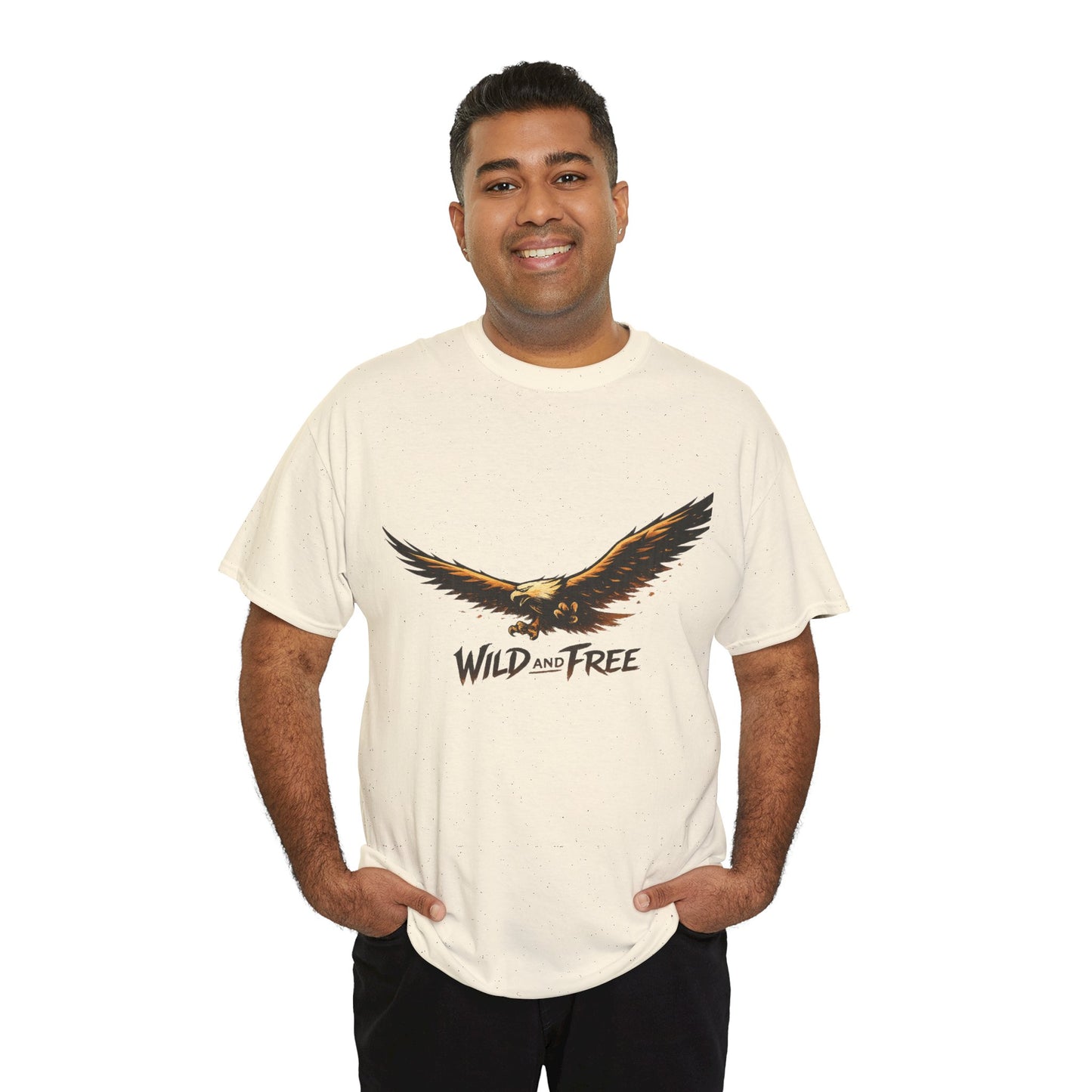 Wild and Free Eagle Shirt for Men Women – Vintage Eagle Graphic Tee Freedom Nature Outdoor T-Shirt