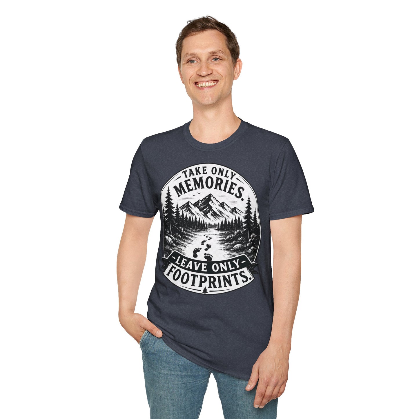 T-Shirt — Take Only Memories, Leave Only Footprints Mountain Hiking Tee