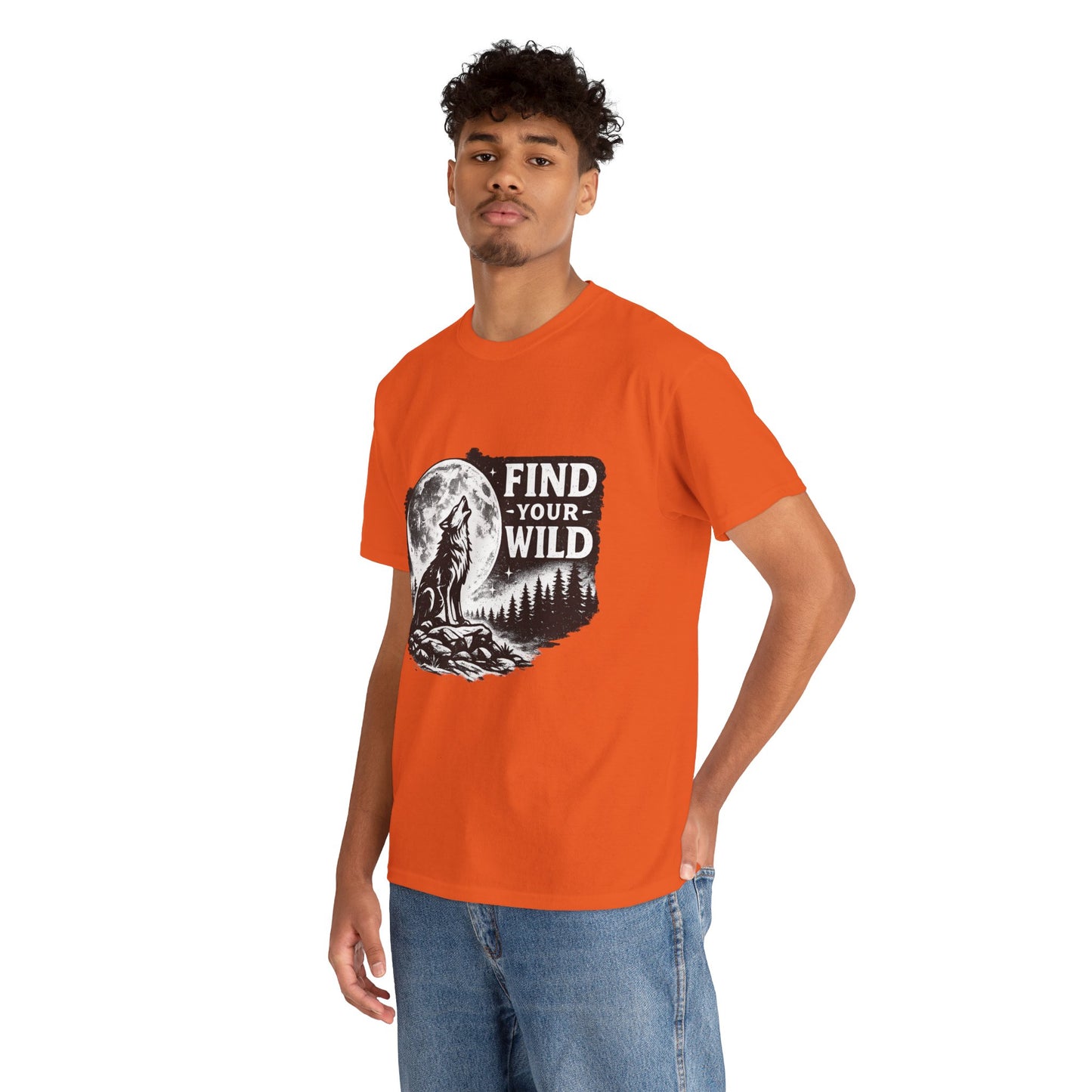 Find Your Wild Wolf T‑Shirt — Moonlit Nature Graphic Tee for Outdoor Lovers