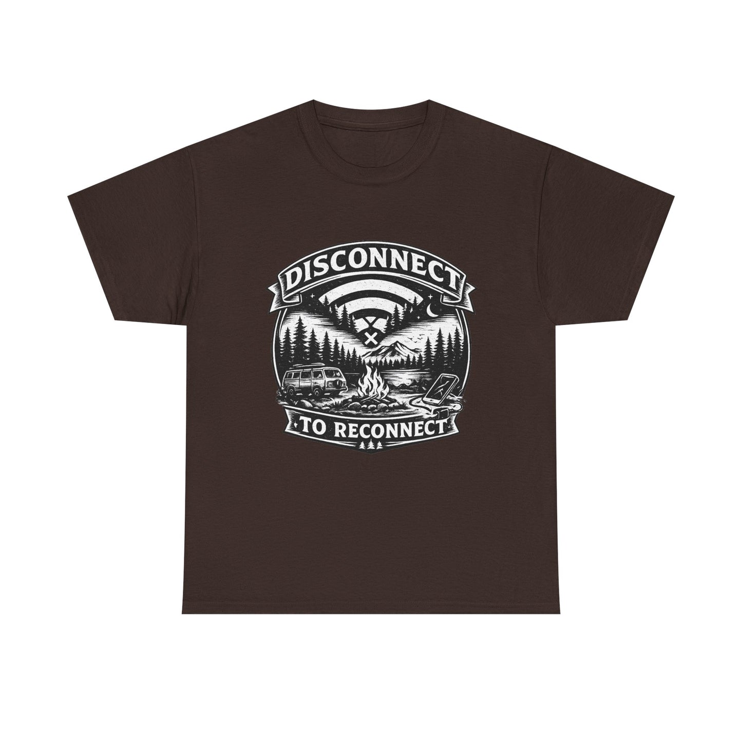 "Disconnect To Reconnect" — Funny Camping T-Shirt | Gift for Outdoor & Nature Lovers