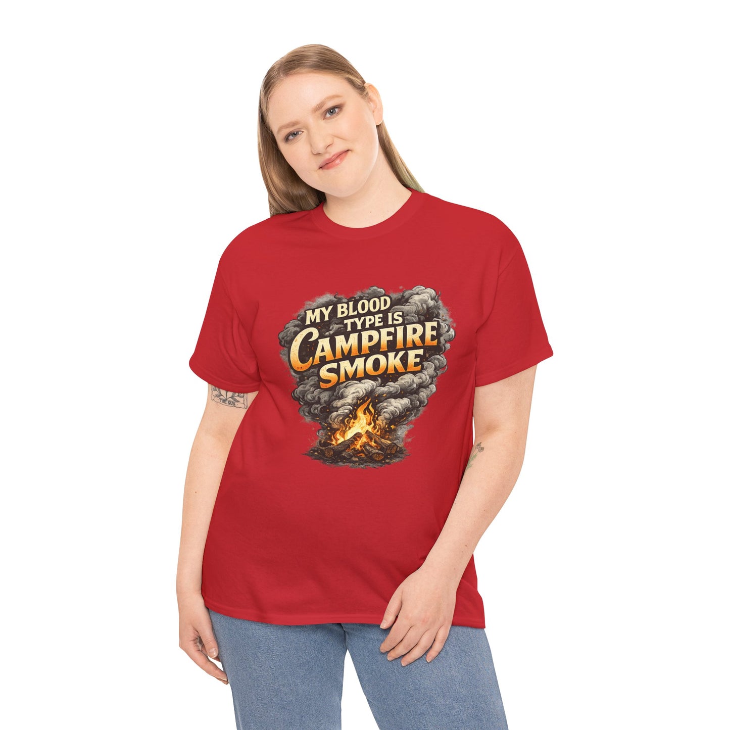 Campfire Smoke T-Shirt — "My Blood Type Is Campfire Smoke" Graphic Tee