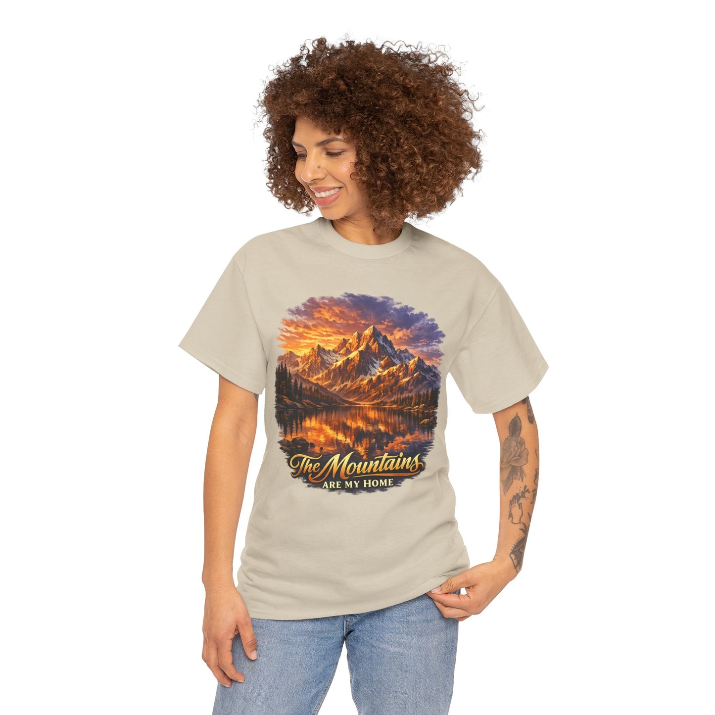 Mountain Landscape T-Shirt — "The Mountains Are My Home" Adventure Tee