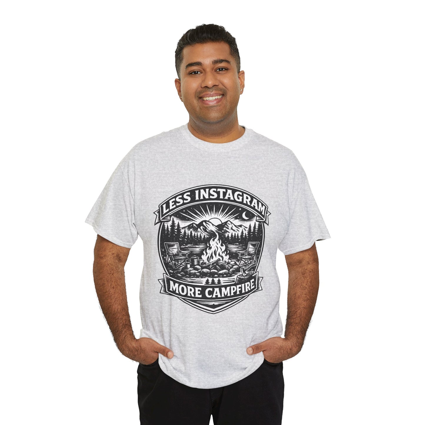 T-Shirt - "Less Instagram, More Campfire" Vintage Camping Graphic Tee
