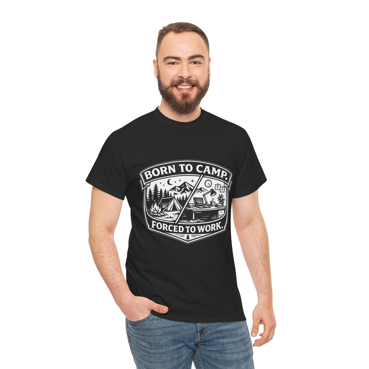 Born to Camp Badge T-Shirt — Camping Graphic Tee