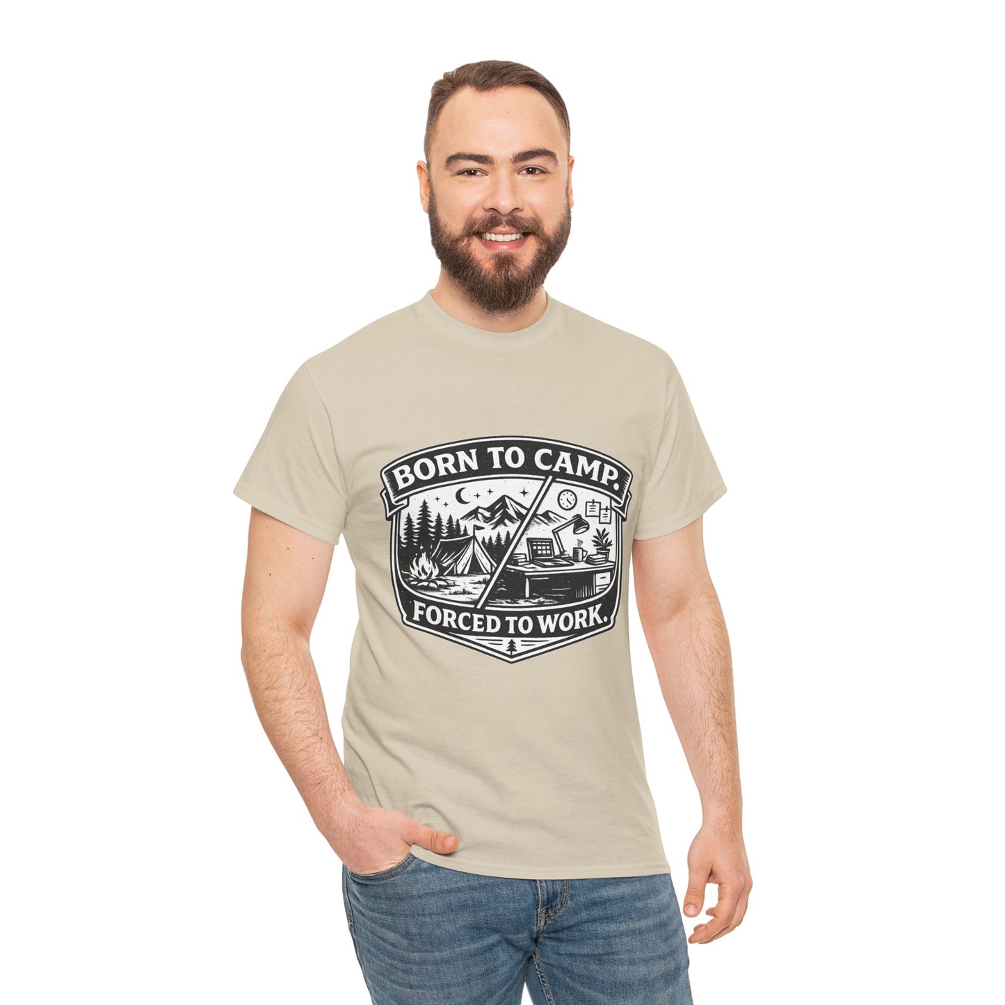 Born to Camp Badge T-Shirt — Camping Graphic Tee