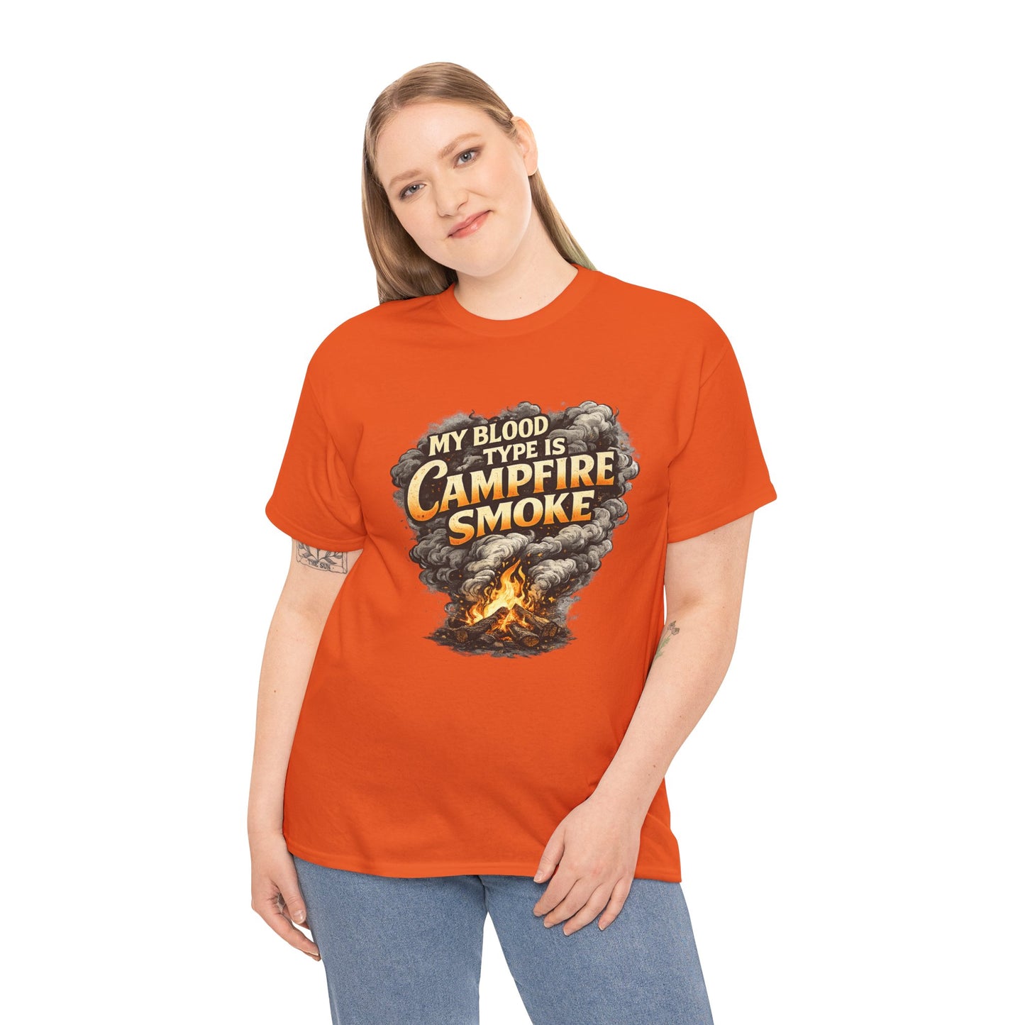Campfire Smoke T-Shirt — "My Blood Type Is Campfire Smoke" Graphic Tee