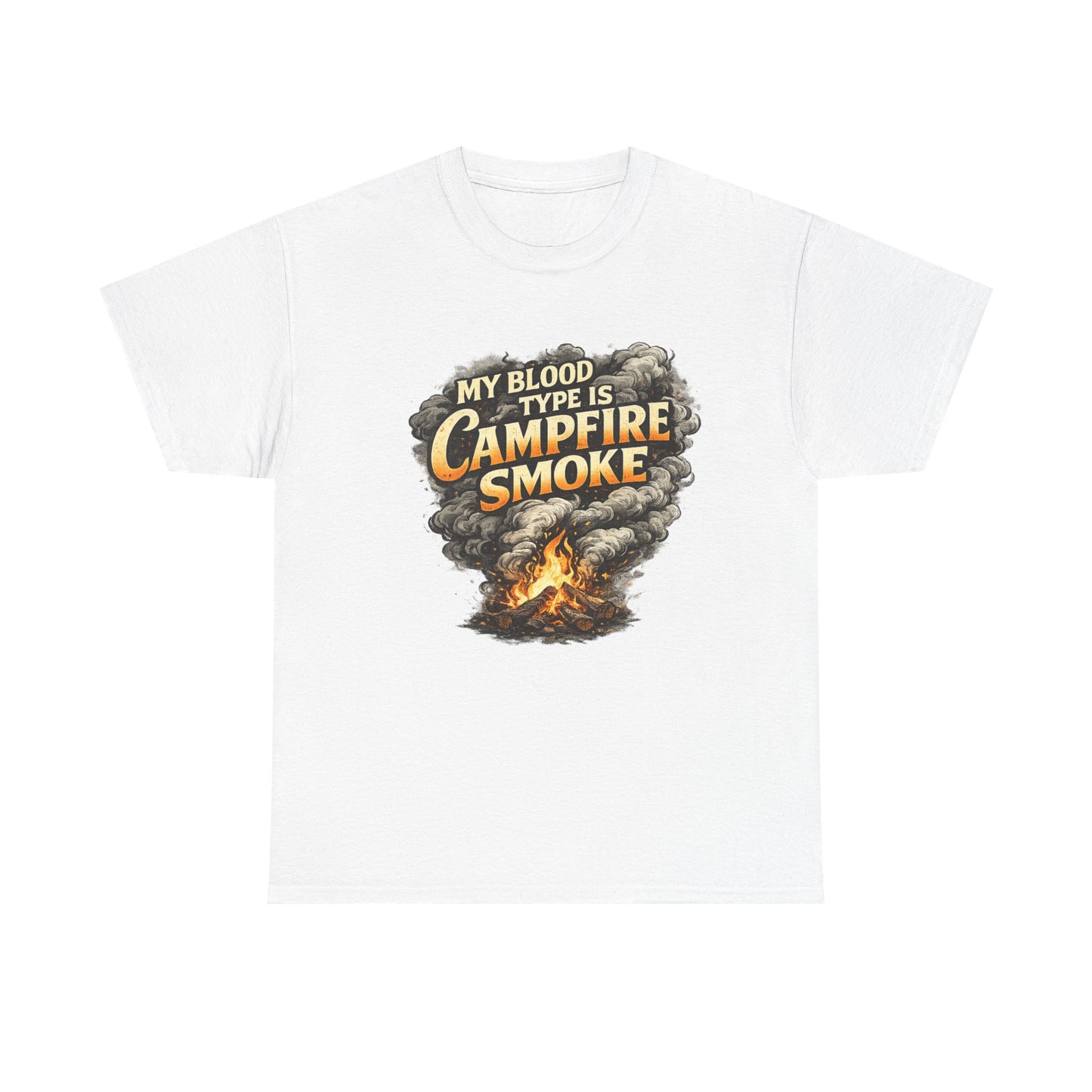 Campfire Smoke T-Shirt — "My Blood Type Is Campfire Smoke" Graphic Tee