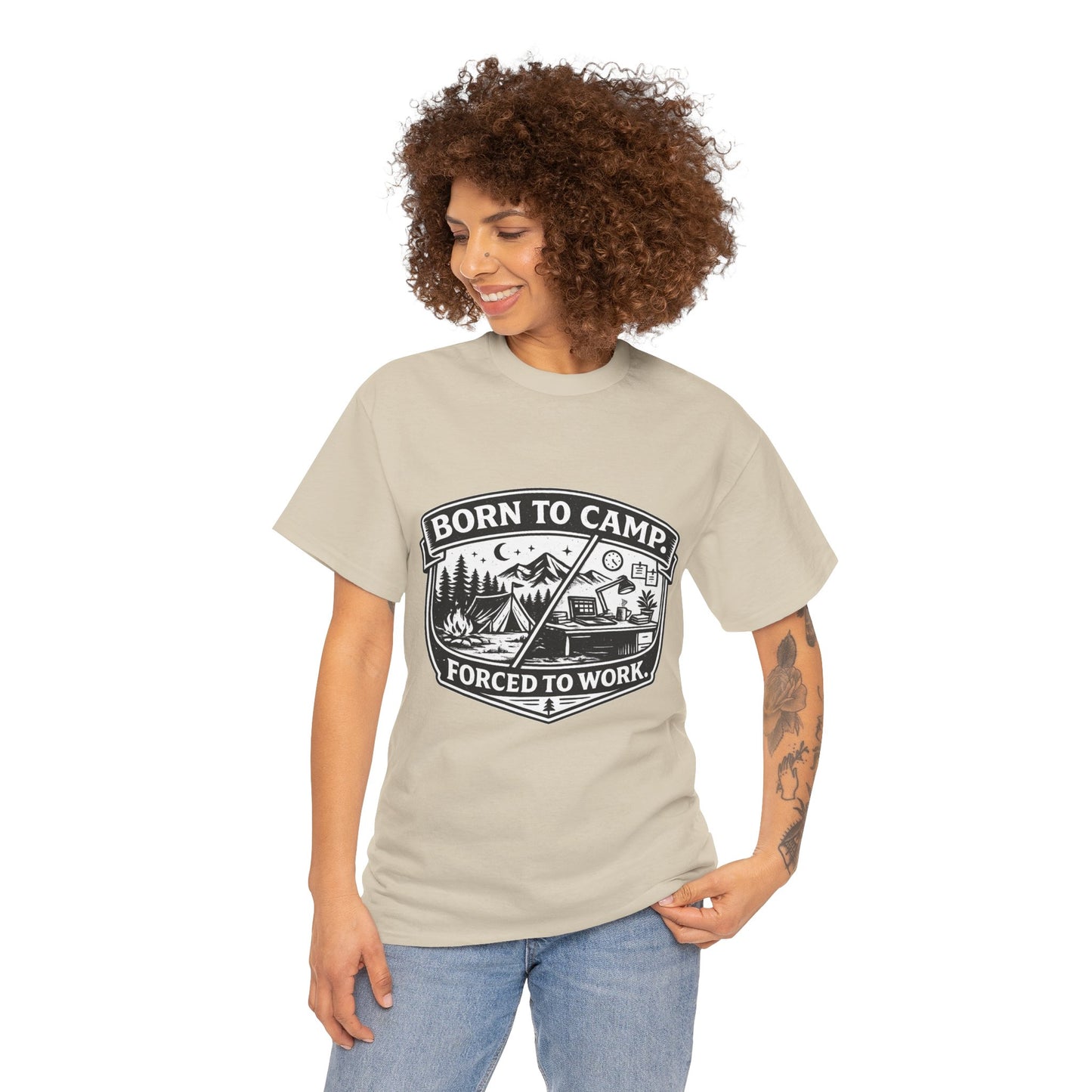 Born to Camp Badge T-Shirt — Camping Graphic Tee
