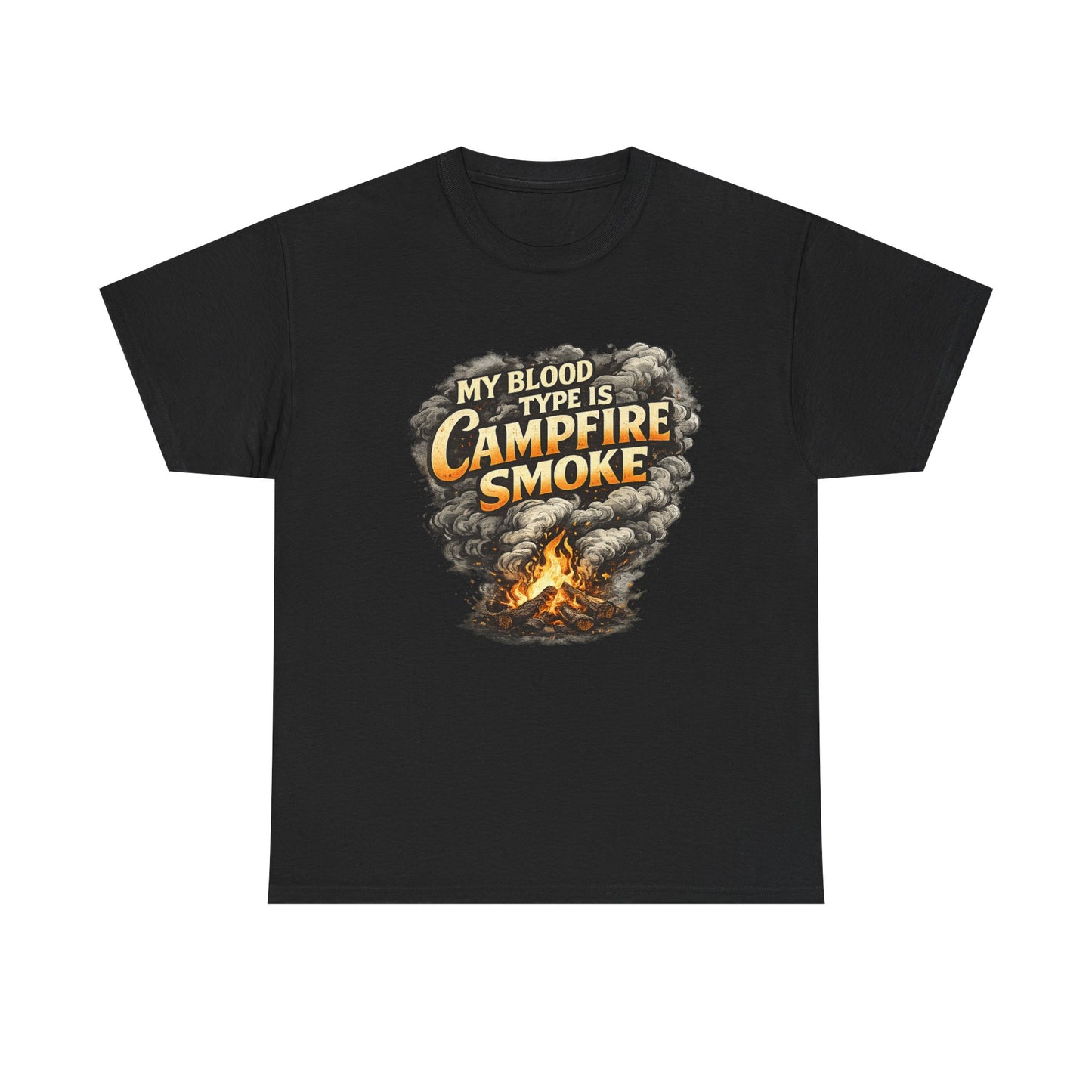 Campfire Smoke T-Shirt — "My Blood Type Is Campfire Smoke" Graphic Tee