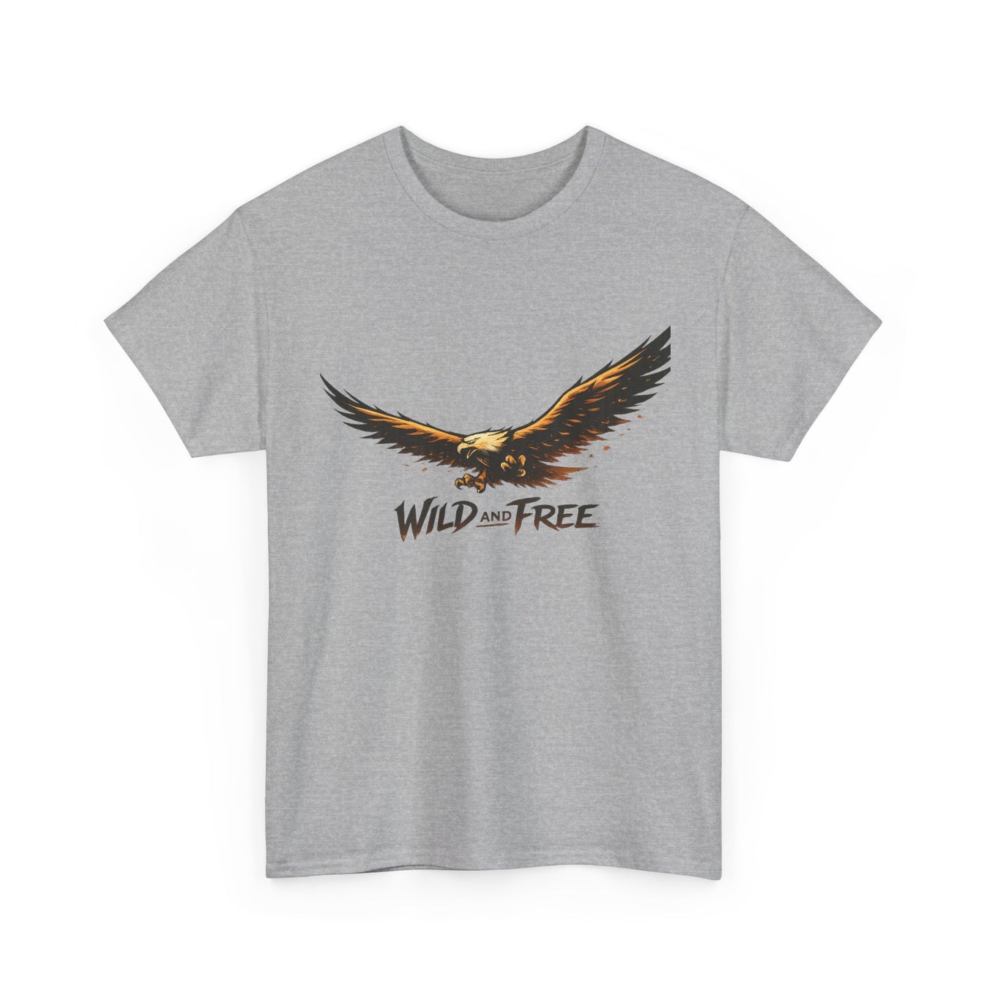 Wild and Free Eagle Shirt for Men Women – Vintage Eagle Graphic Tee Freedom Nature Outdoor T-Shirt