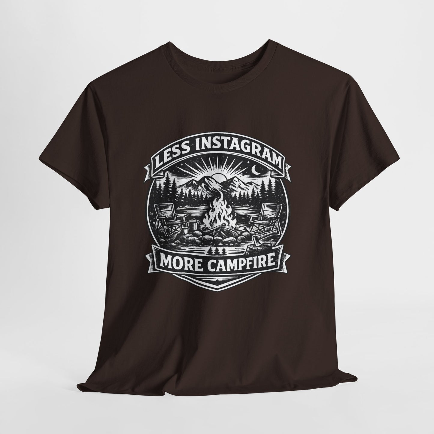 T-Shirt - "Less Instagram, More Campfire" Vintage Camping Graphic Tee