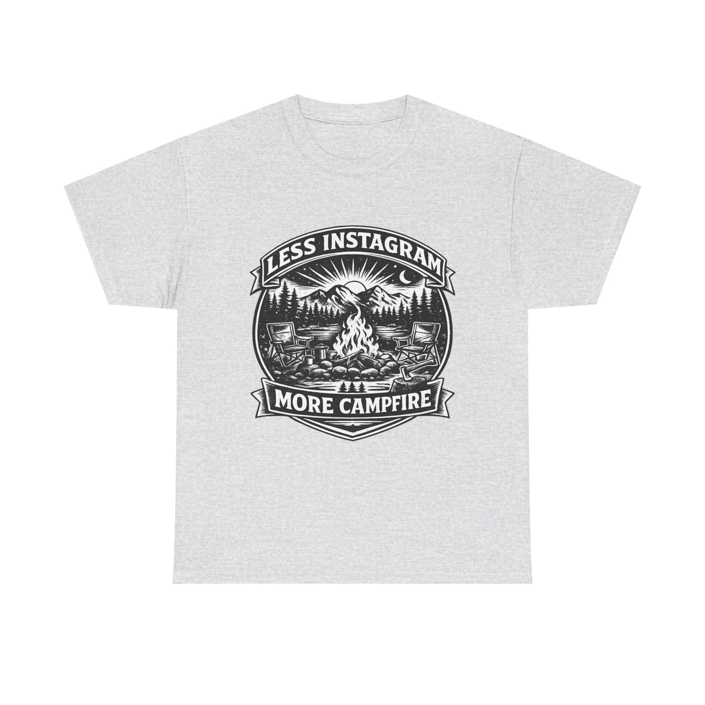 T-Shirt - "Less Instagram, More Campfire" Vintage Camping Graphic Tee