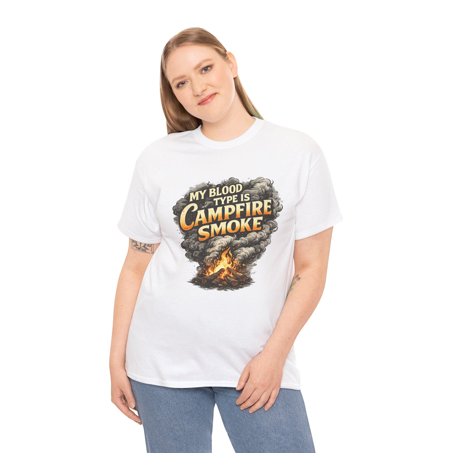 Campfire Smoke T-Shirt — "My Blood Type Is Campfire Smoke" Graphic Tee