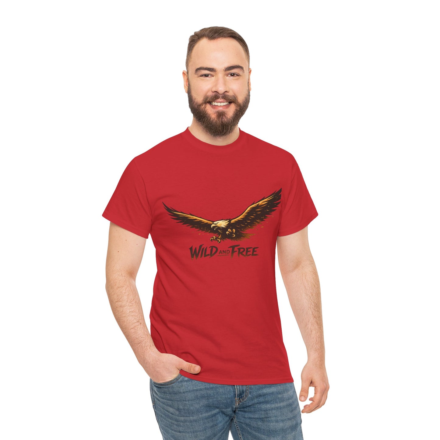 Wild and Free Eagle Shirt for Men Women – Vintage Eagle Graphic Tee Freedom Nature Outdoor T-Shirt