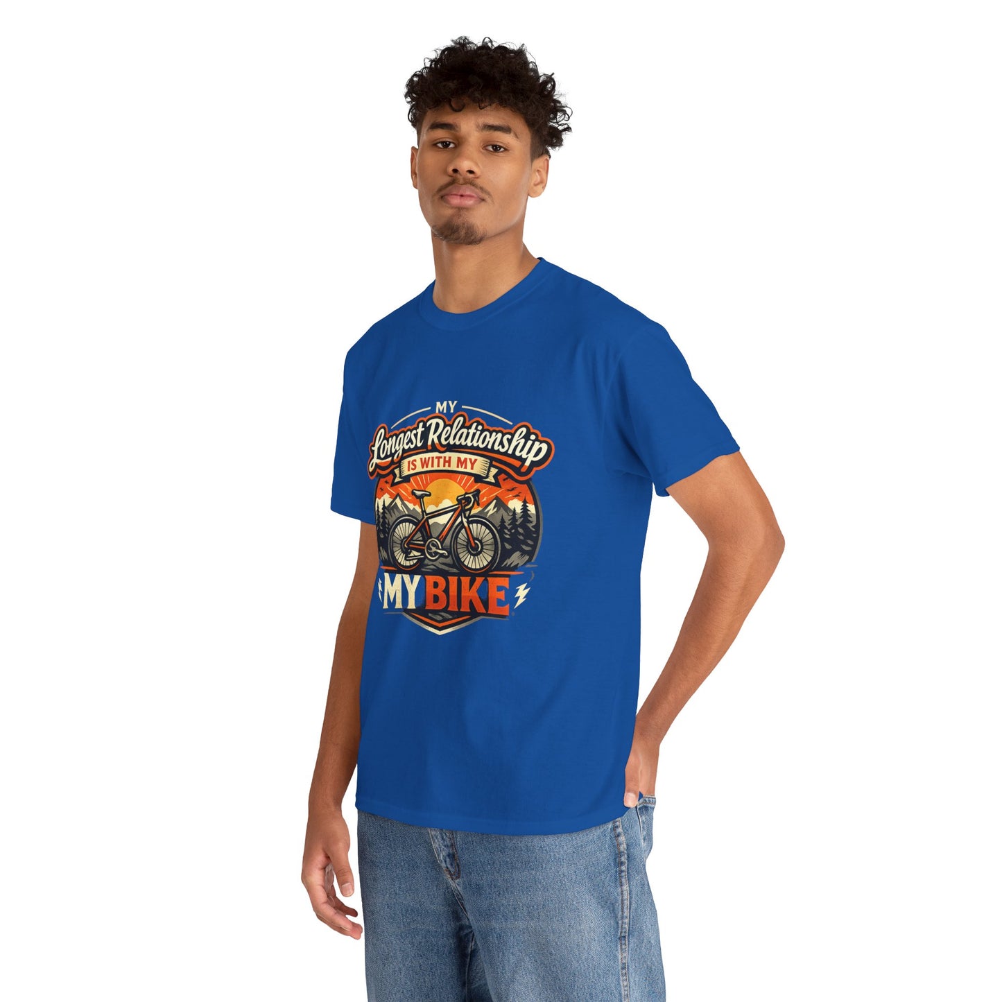 My Longest Relationship Is With My Bike — Funny Cycling T-Shirt | Gift for Cyclists