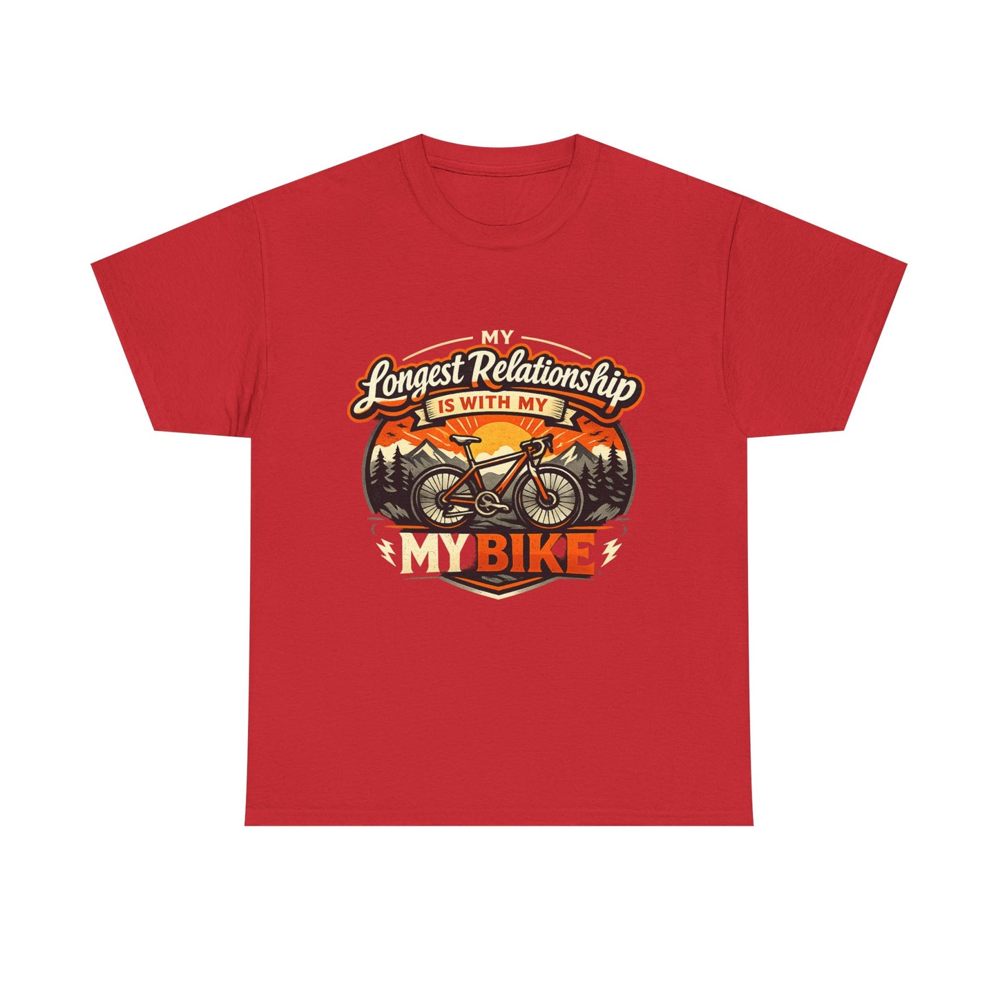 My Longest Relationship Is With My Bike — Funny Cycling T-Shirt | Gift for Cyclists
