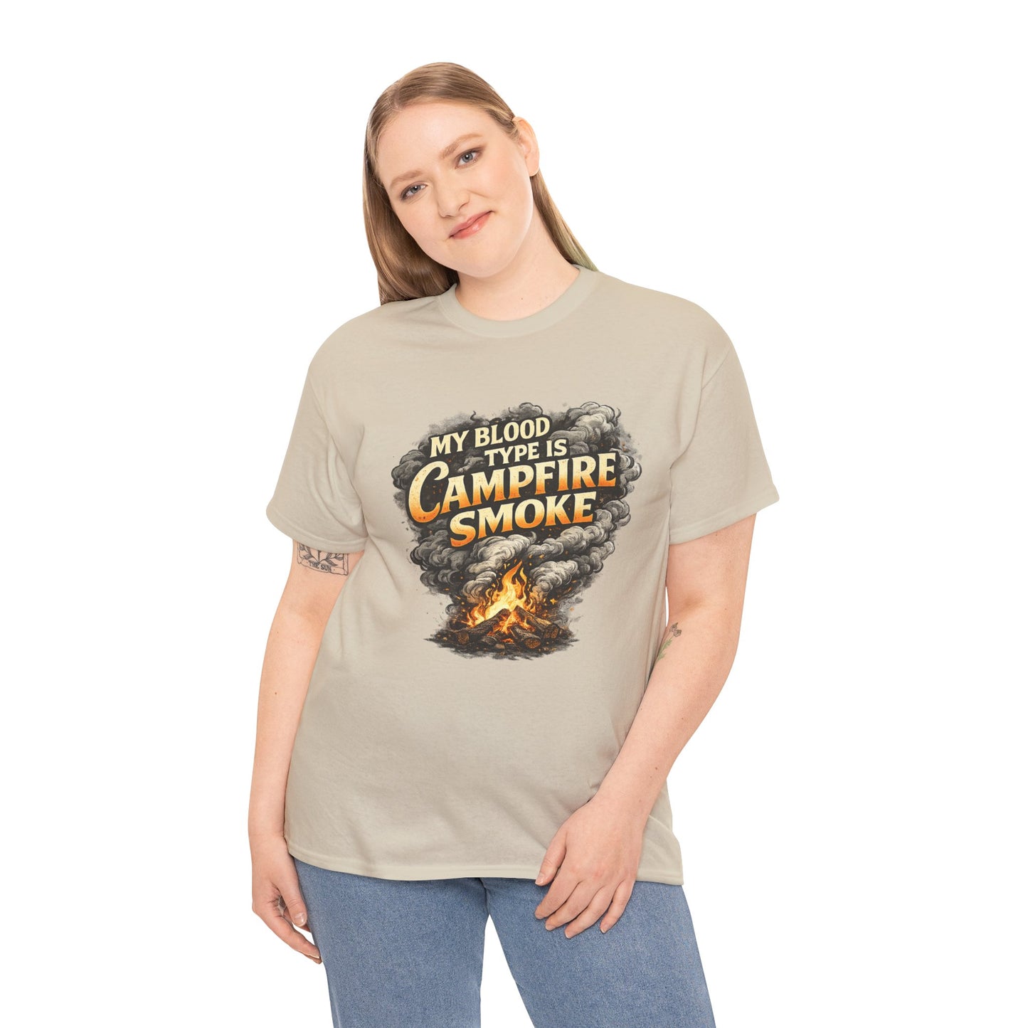 Campfire Smoke T-Shirt — "My Blood Type Is Campfire Smoke" Graphic Tee