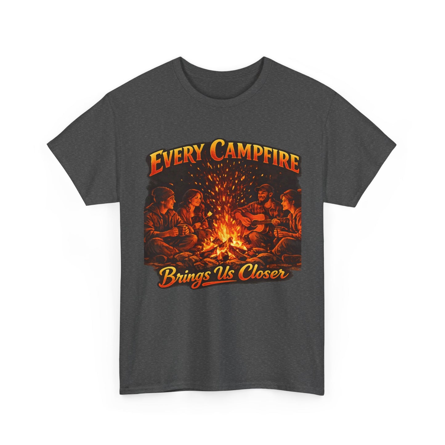 Campfire T-Shirt — "Every Campfire Brings Us Closer" Retro Outdoor Tee