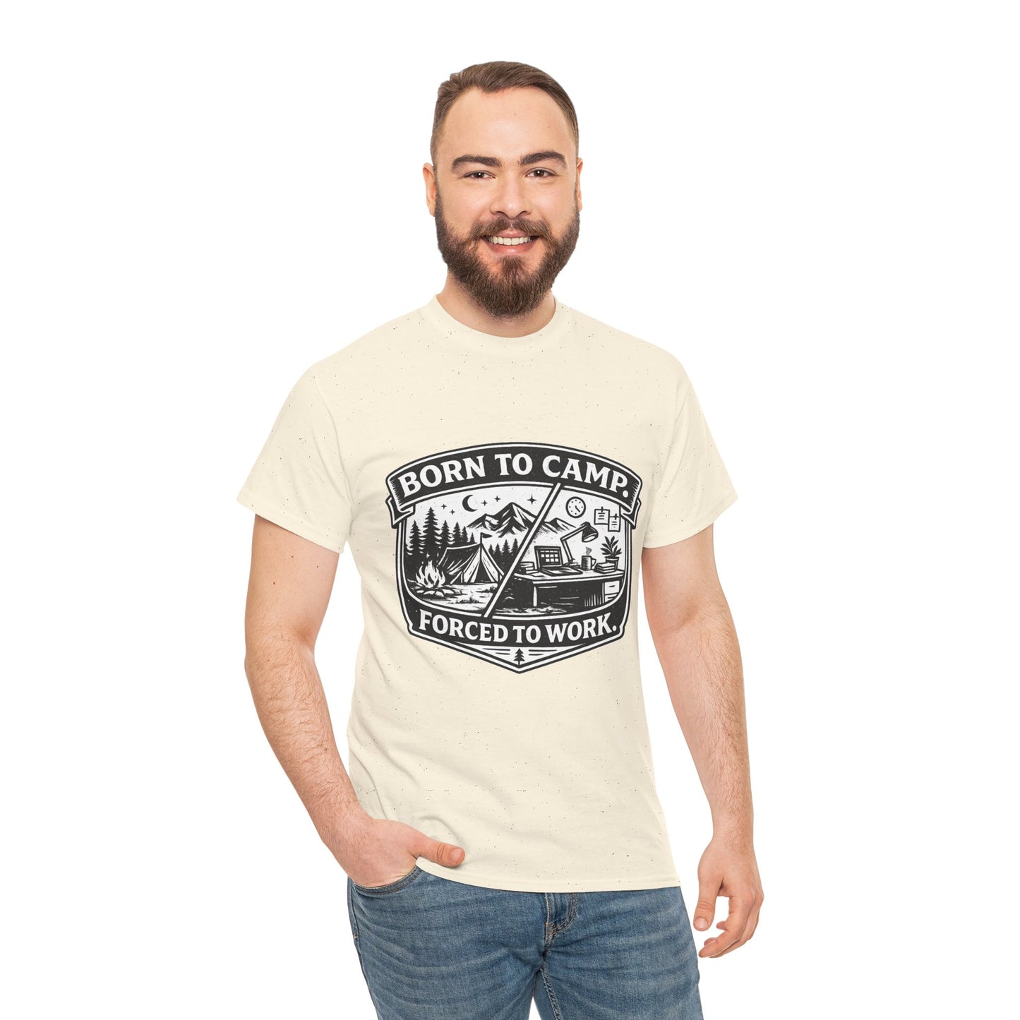 Born to Camp Badge T-Shirt — Camping Graphic Tee