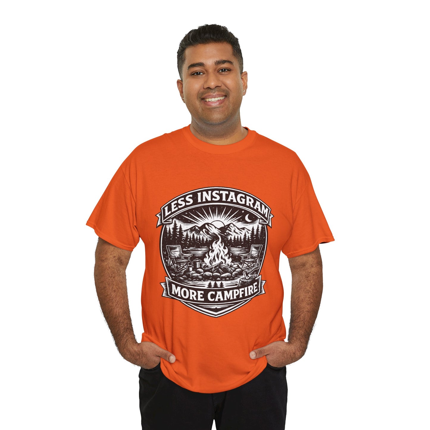 T-Shirt - "Less Instagram, More Campfire" Vintage Camping Graphic Tee