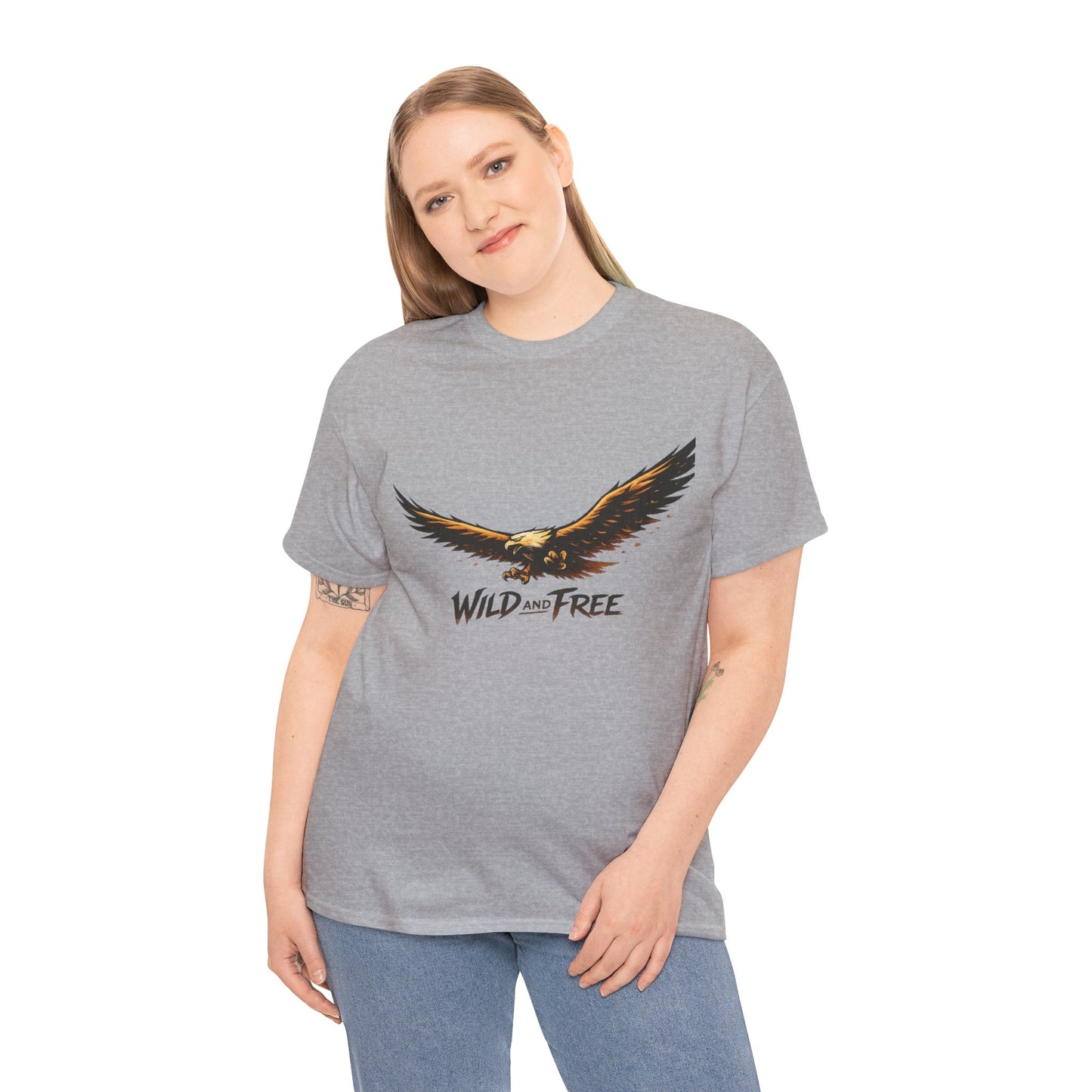 Wild and Free Eagle Shirt for Men Women – Vintage Eagle Graphic Tee Freedom Nature Outdoor T-Shirt