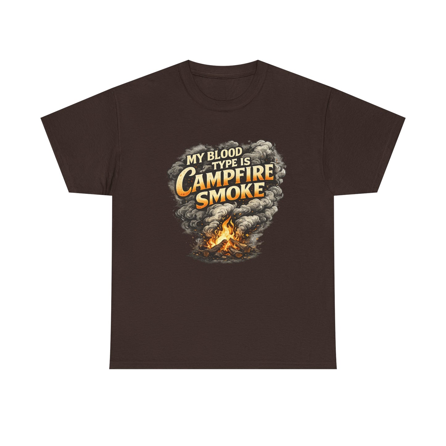 Campfire Smoke T-Shirt — "My Blood Type Is Campfire Smoke" Graphic Tee