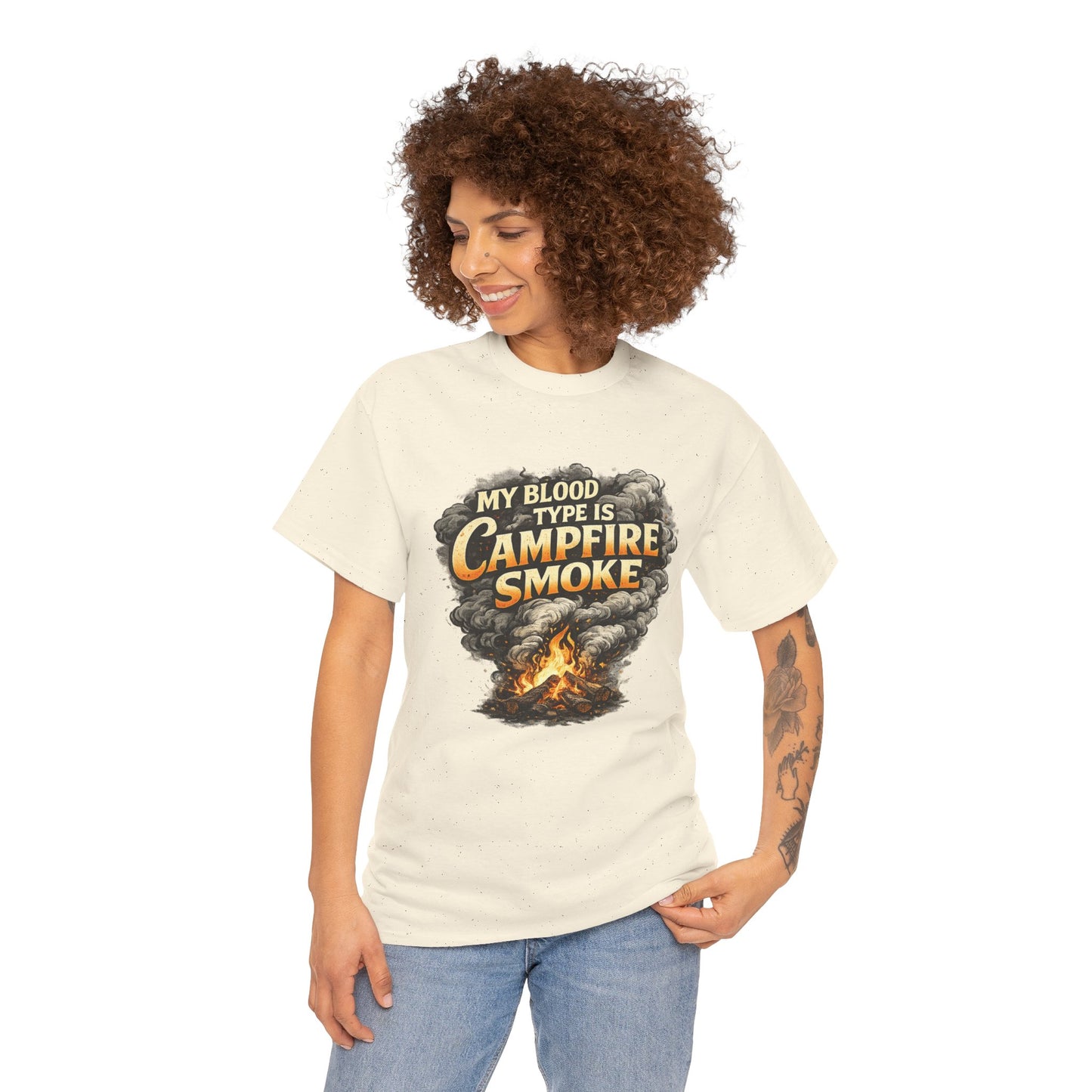 Campfire Smoke T-Shirt — "My Blood Type Is Campfire Smoke" Graphic Tee