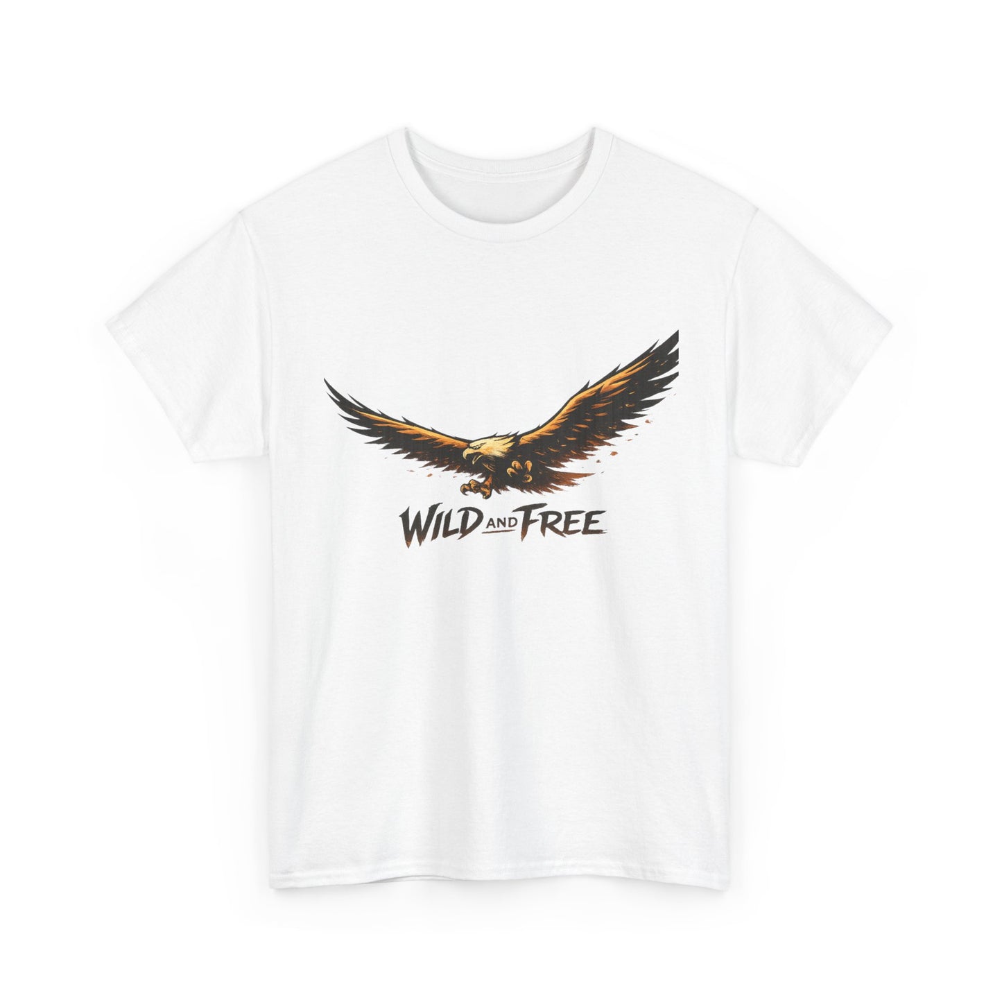 Wild and Free Eagle Shirt for Men Women – Vintage Eagle Graphic Tee Freedom Nature Outdoor T-Shirt