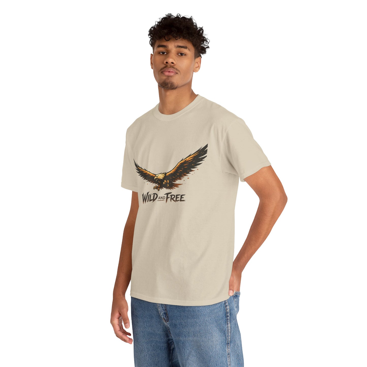 Wild and Free Eagle Shirt for Men Women – Vintage Eagle Graphic Tee Freedom Nature Outdoor T-Shirt