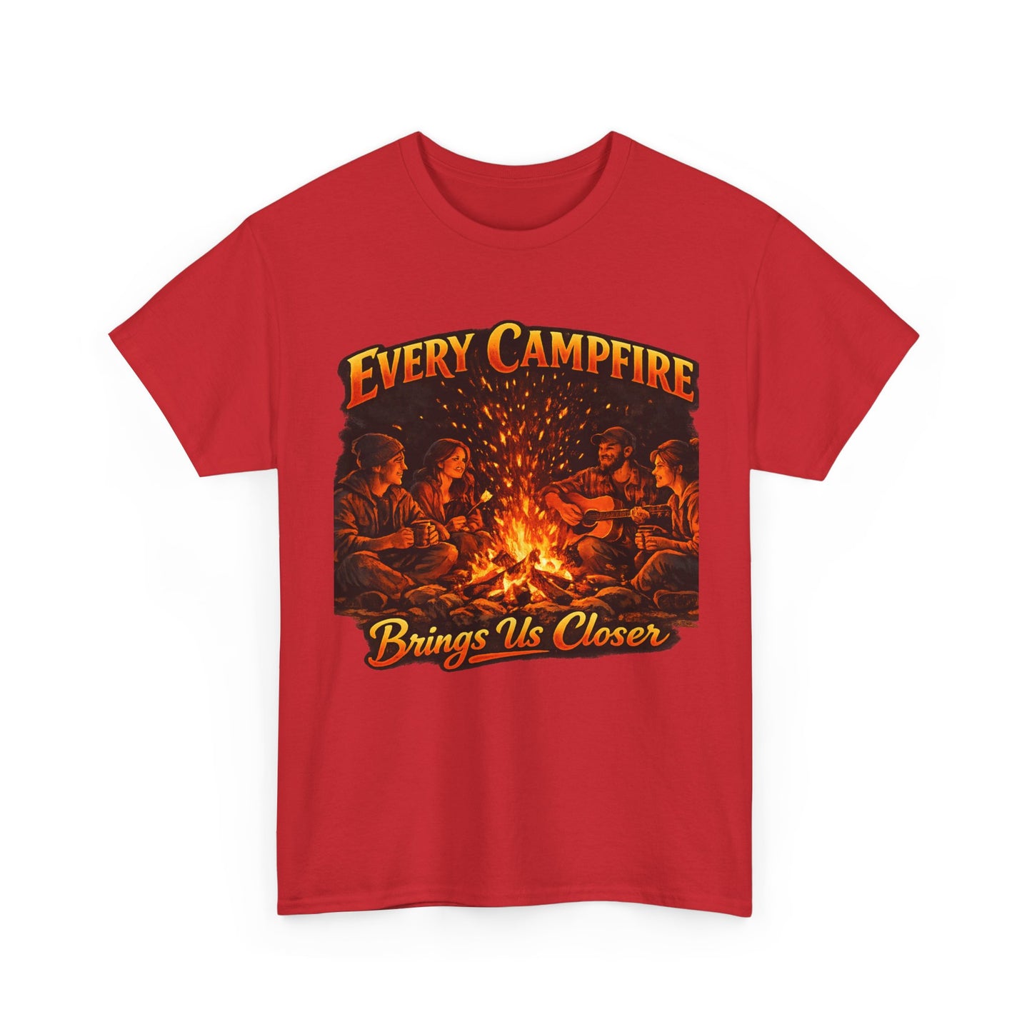 Campfire T-Shirt — "Every Campfire Brings Us Closer" Retro Outdoor Tee