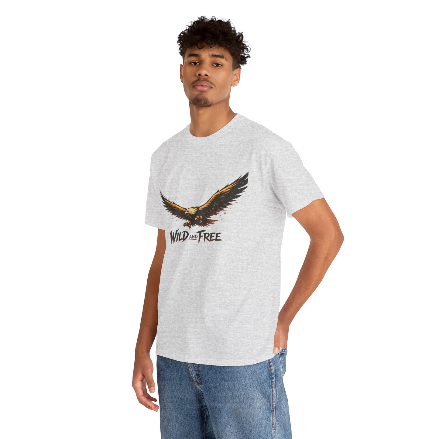 Wild and Free Eagle Shirt for Men Women – Vintage Eagle Graphic Tee Freedom Nature Outdoor T-Shirt