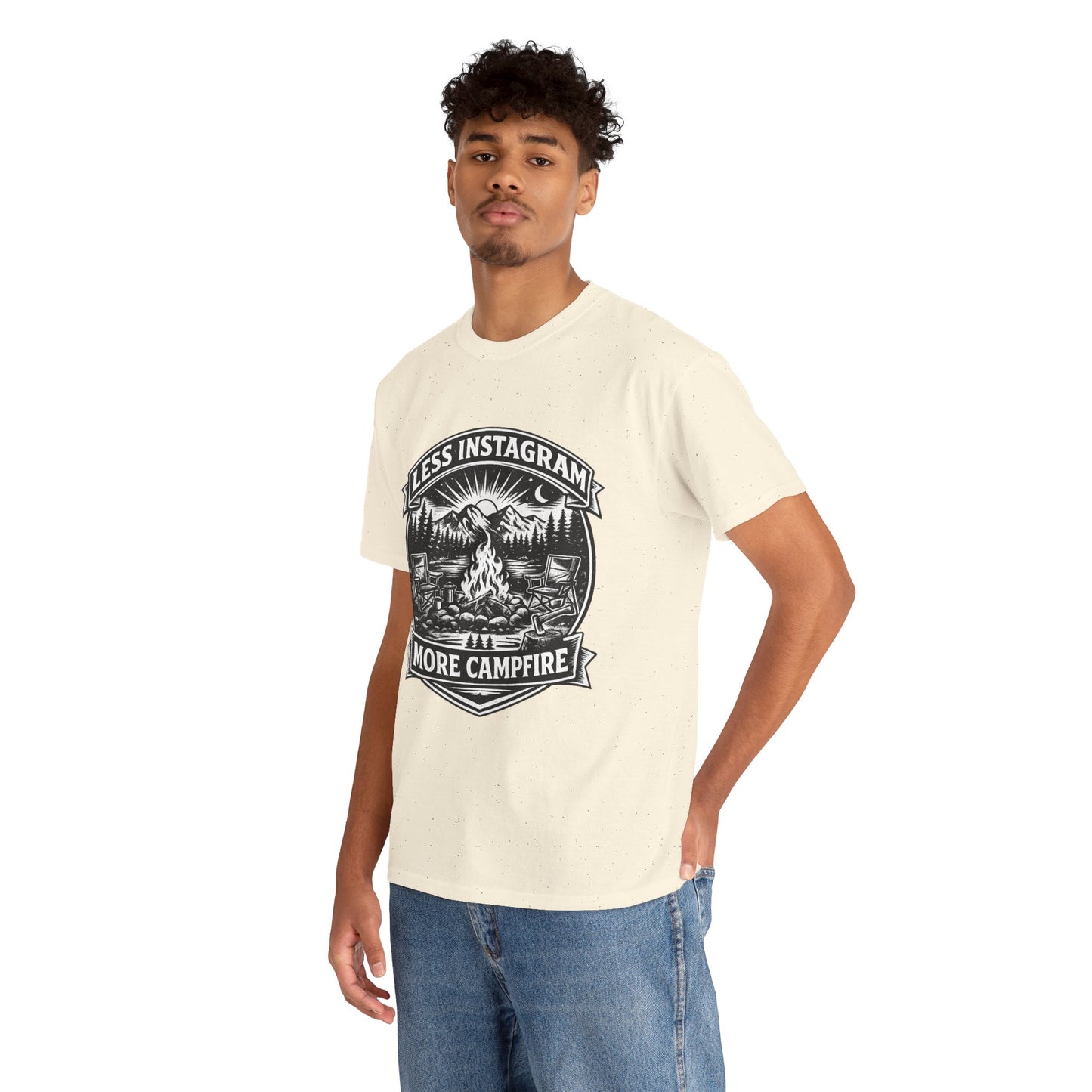 T-Shirt - "Less Instagram, More Campfire" Vintage Camping Graphic Tee