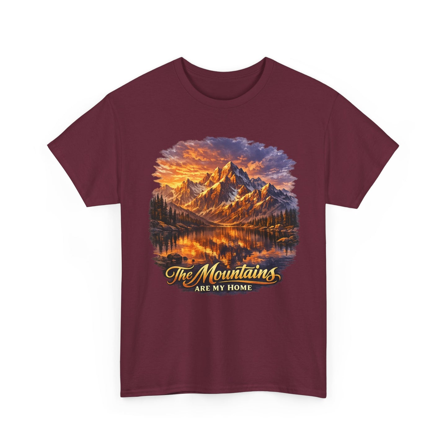 Mountain Landscape T-Shirt — "The Mountains Are My Home" Adventure Tee
