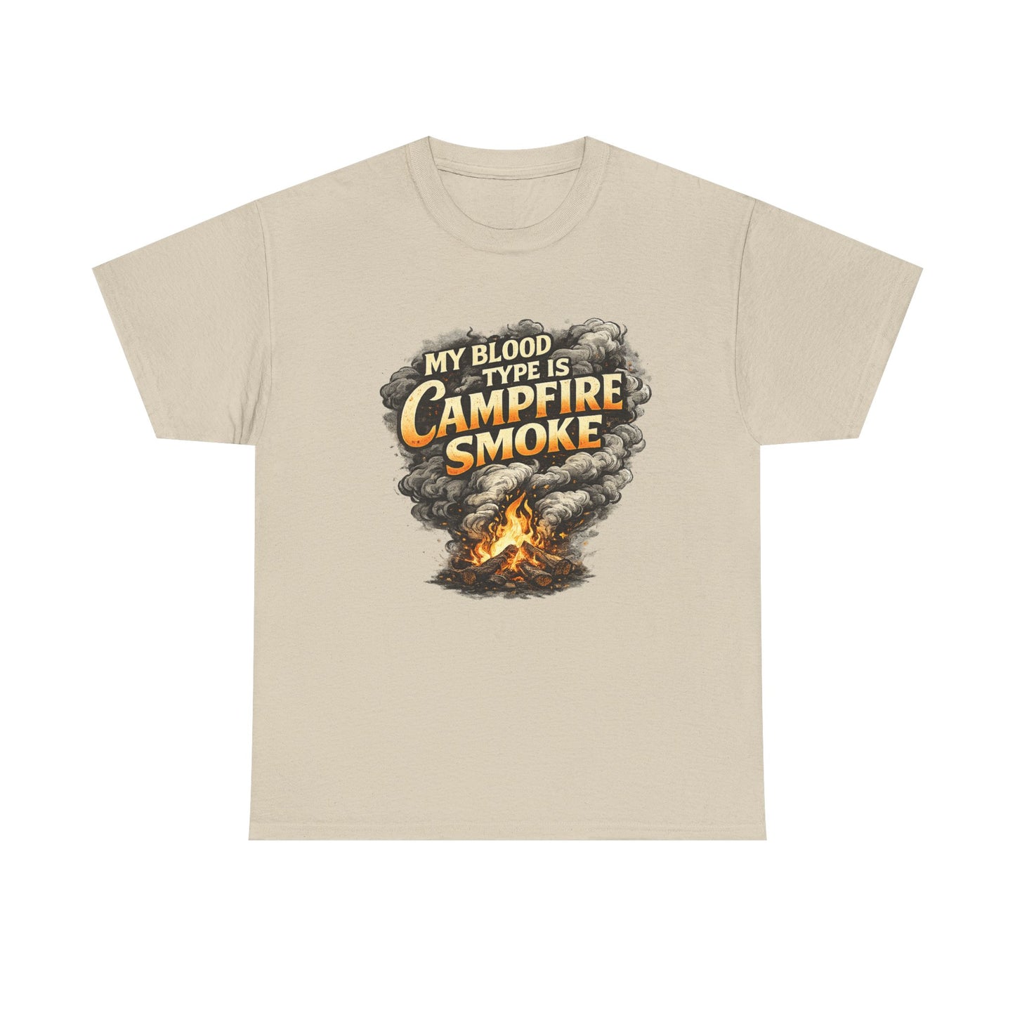 Campfire Smoke T-Shirt — "My Blood Type Is Campfire Smoke" Graphic Tee