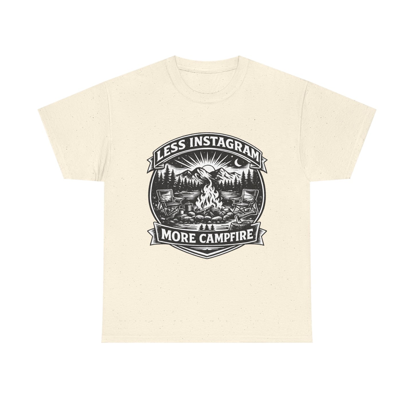 T-Shirt - "Less Instagram, More Campfire" Vintage Camping Graphic Tee