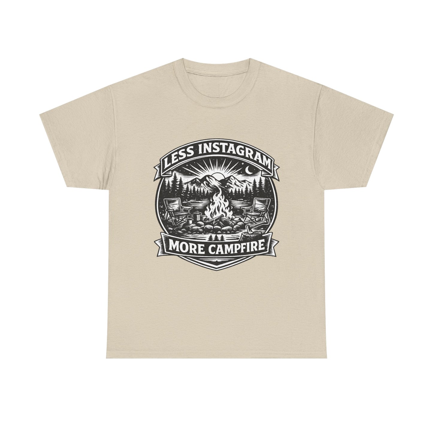 T-Shirt - "Less Instagram, More Campfire" Vintage Camping Graphic Tee