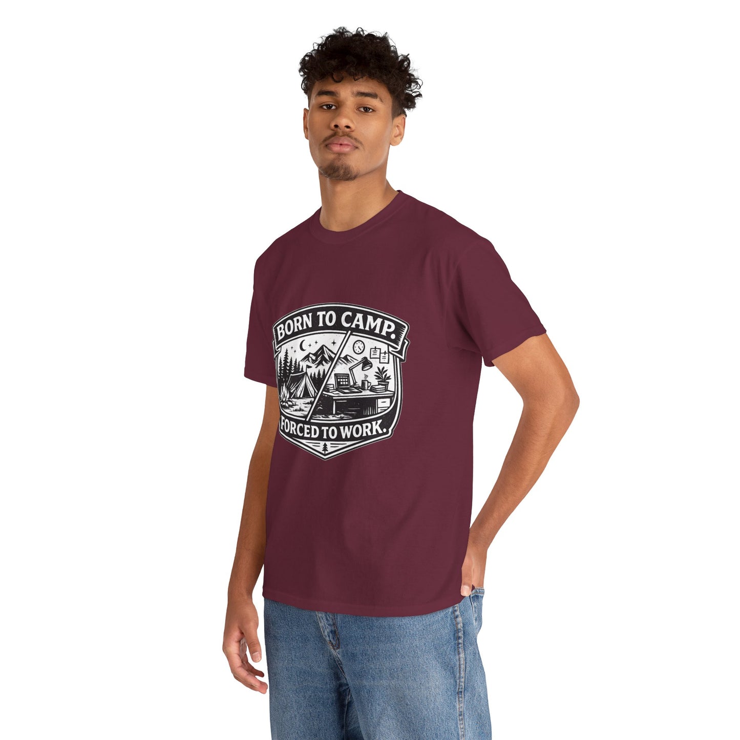 Born to Camp Badge T-Shirt — Camping Graphic Tee