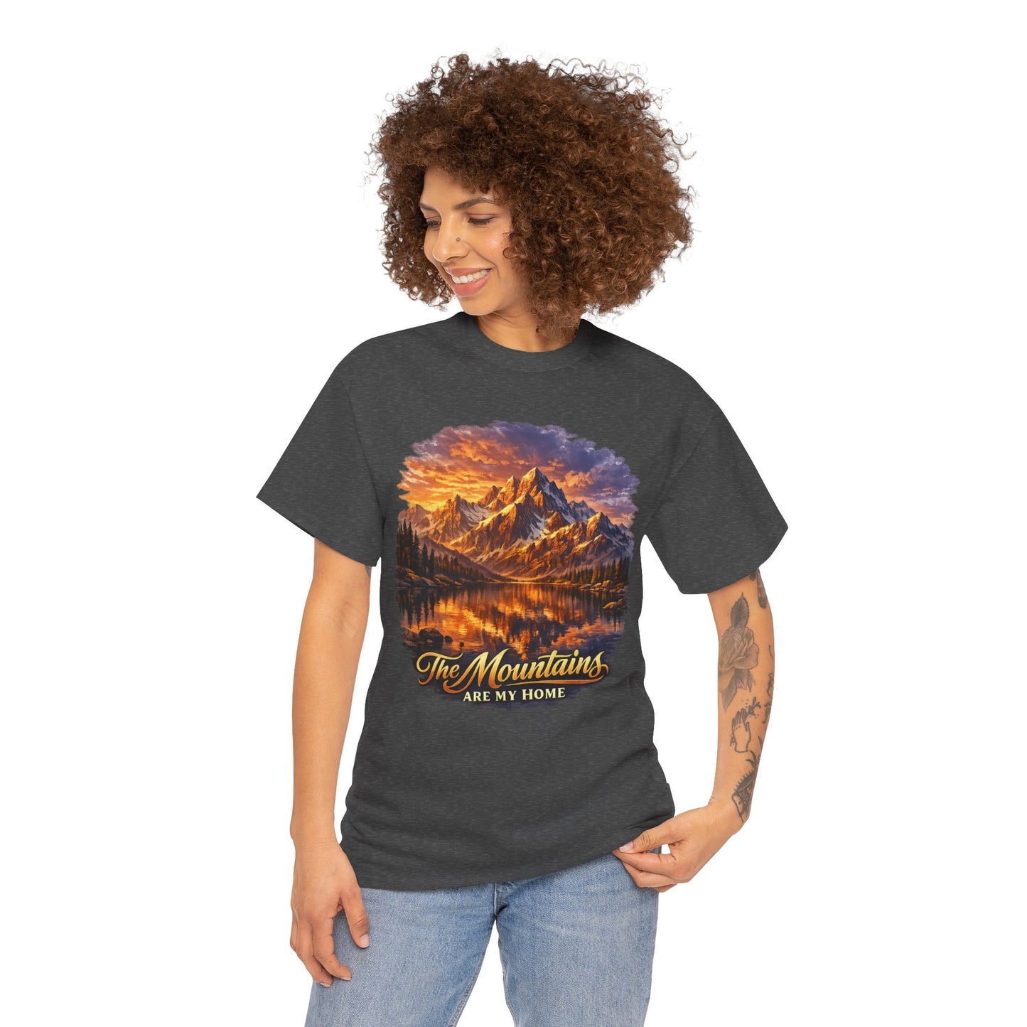 Mountain Landscape T-Shirt — "The Mountains Are My Home" Adventure Tee