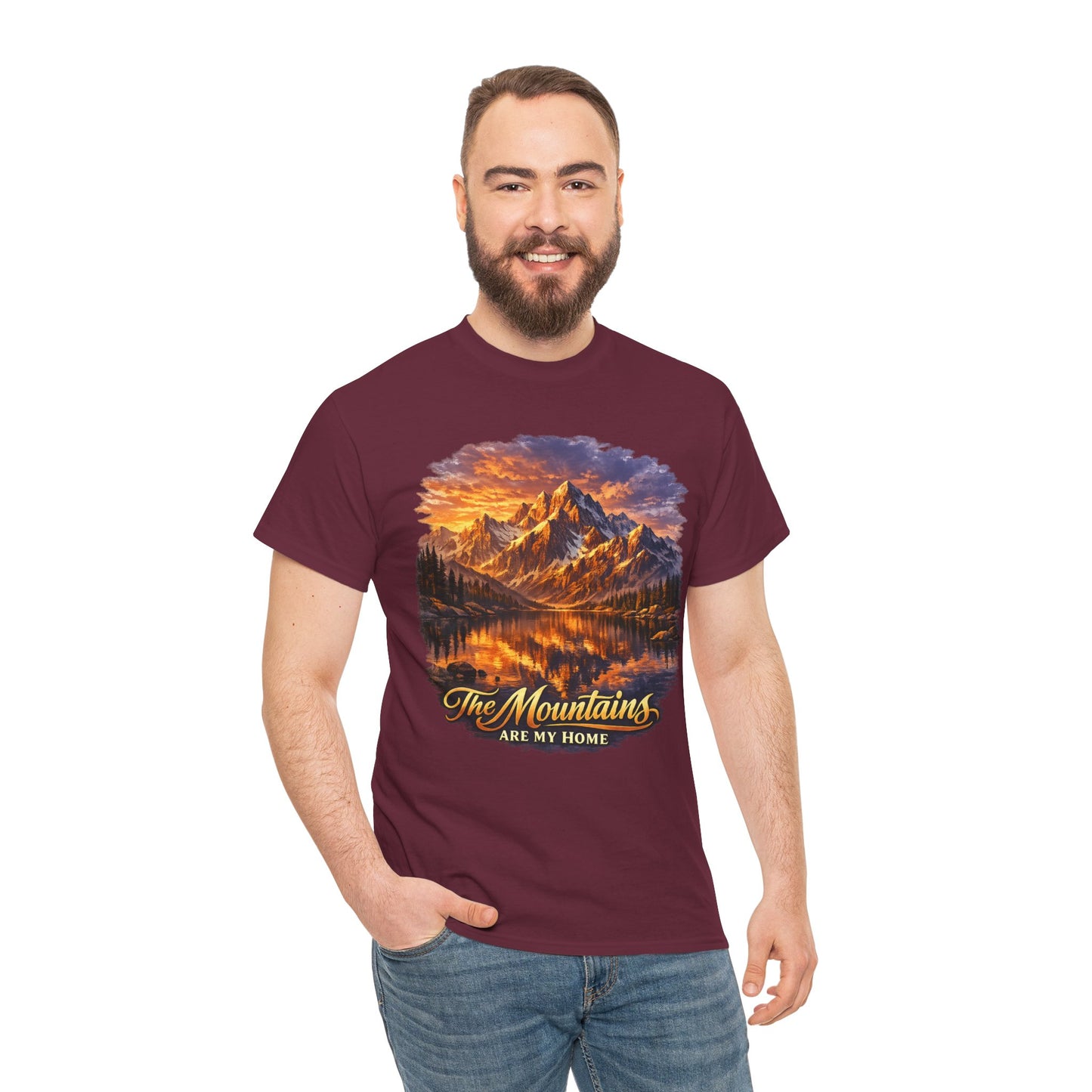 Mountain Landscape T-Shirt — "The Mountains Are My Home" Adventure Tee