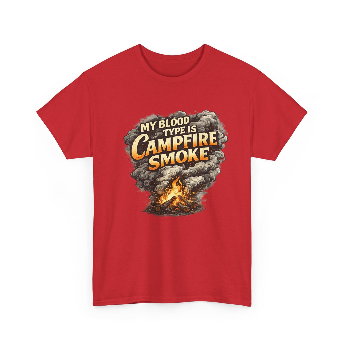Campfire Smoke T-Shirt — "My Blood Type Is Campfire Smoke" Graphic Tee