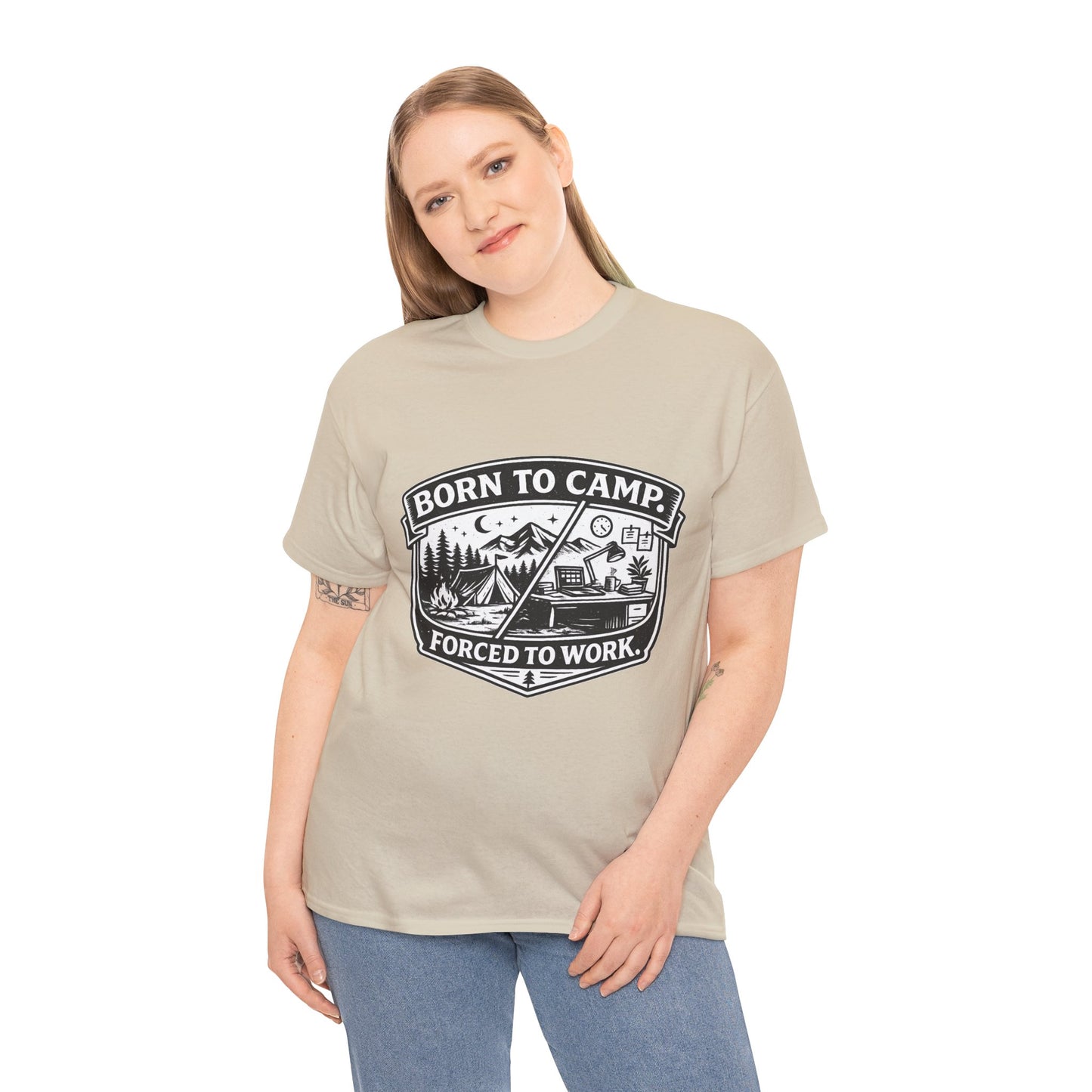 Born to Camp Badge T-Shirt — Camping Graphic Tee