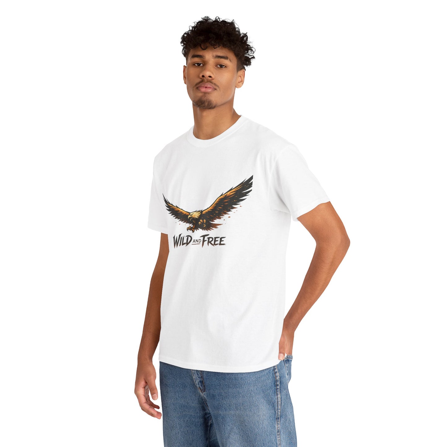 Wild and Free Eagle Shirt for Men Women – Vintage Eagle Graphic Tee Freedom Nature Outdoor T-Shirt