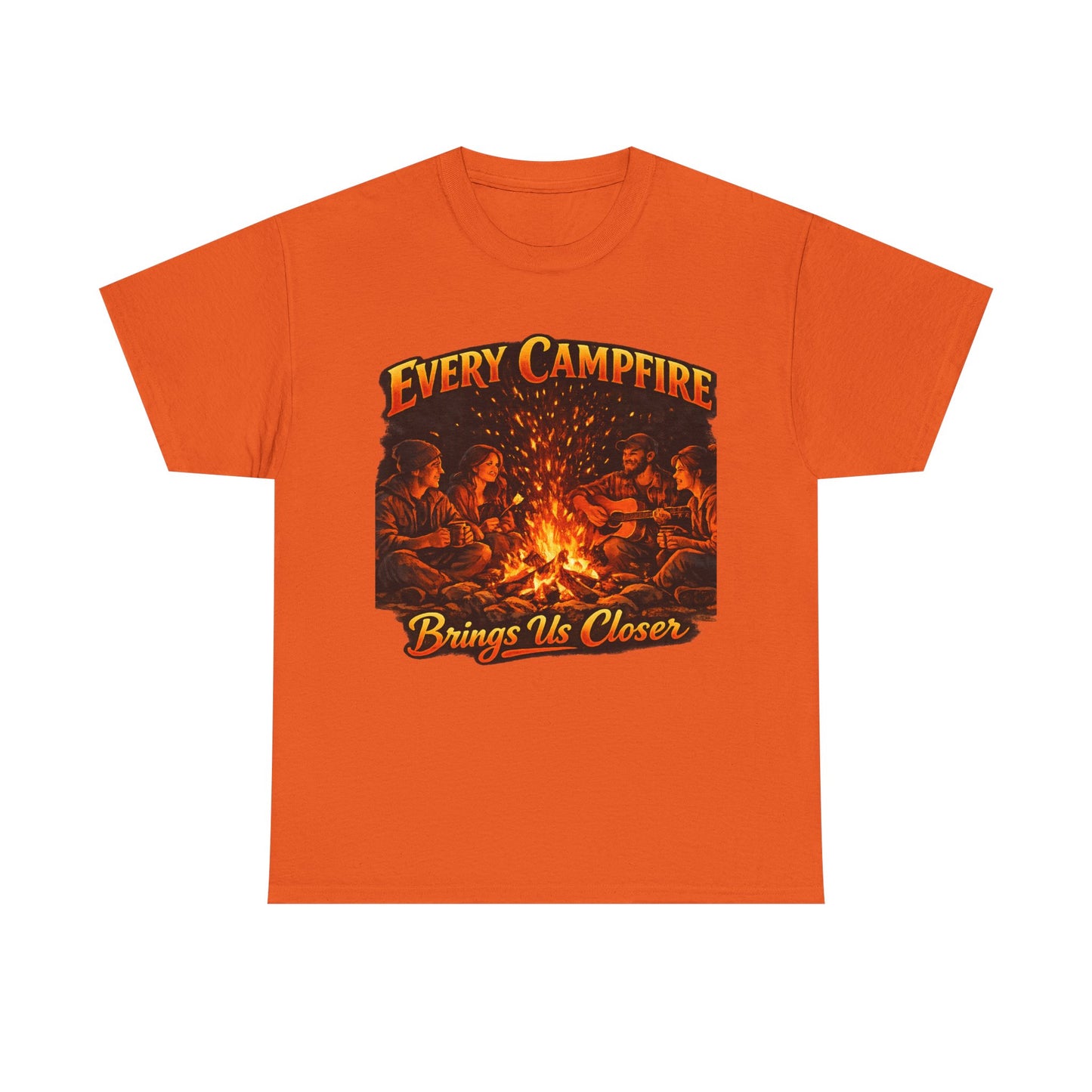 Campfire T-Shirt — "Every Campfire Brings Us Closer" Retro Outdoor Tee